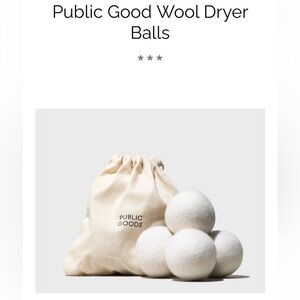 Public Goods Wool Dryer Balls set of 4 NEW
